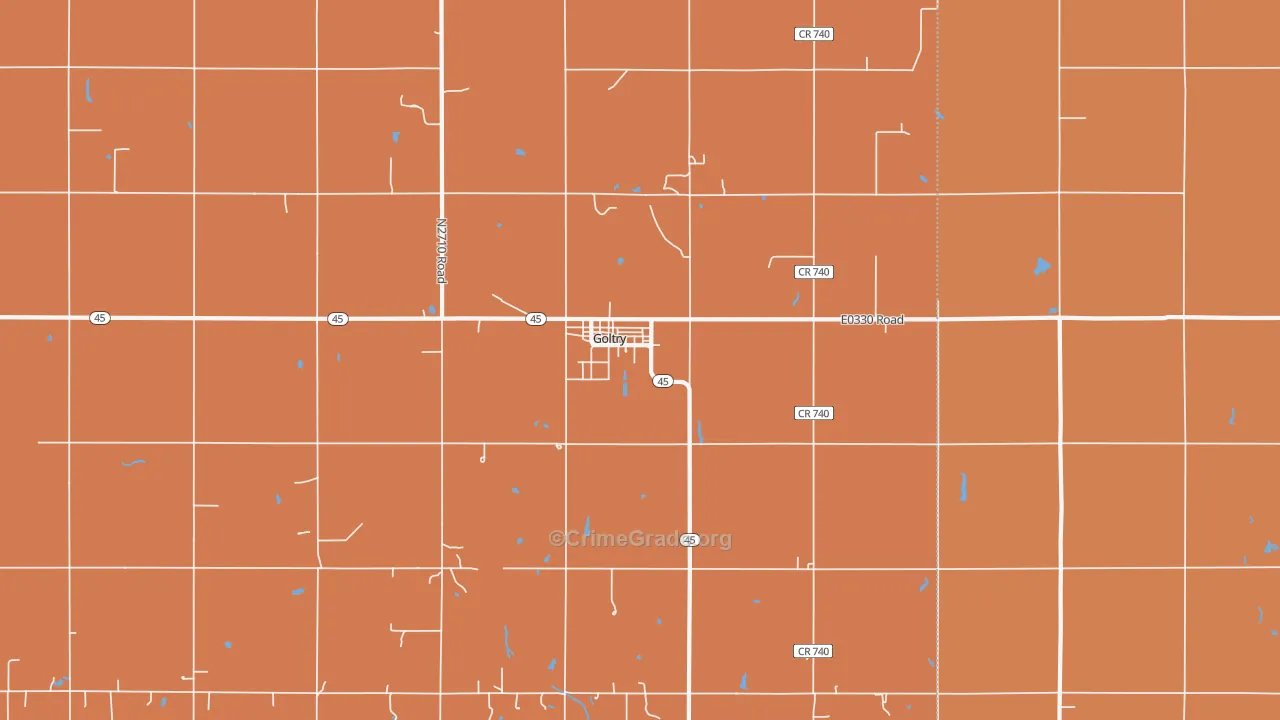 Goltry, OK Map of Arson Rates