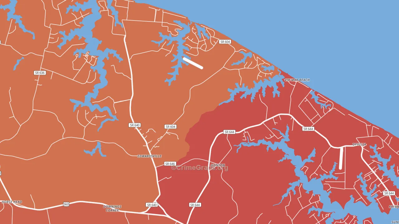 Gonyon, VA Map of Arson Rates