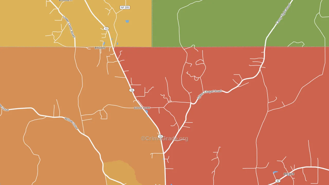 Good Hope, MS Map of Arson Rates