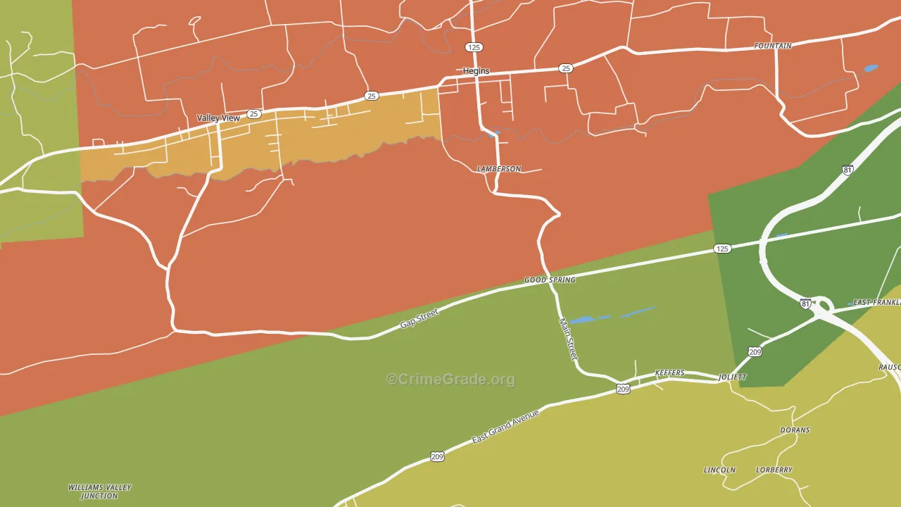 Good Spring, PA Map of Arson Rates
