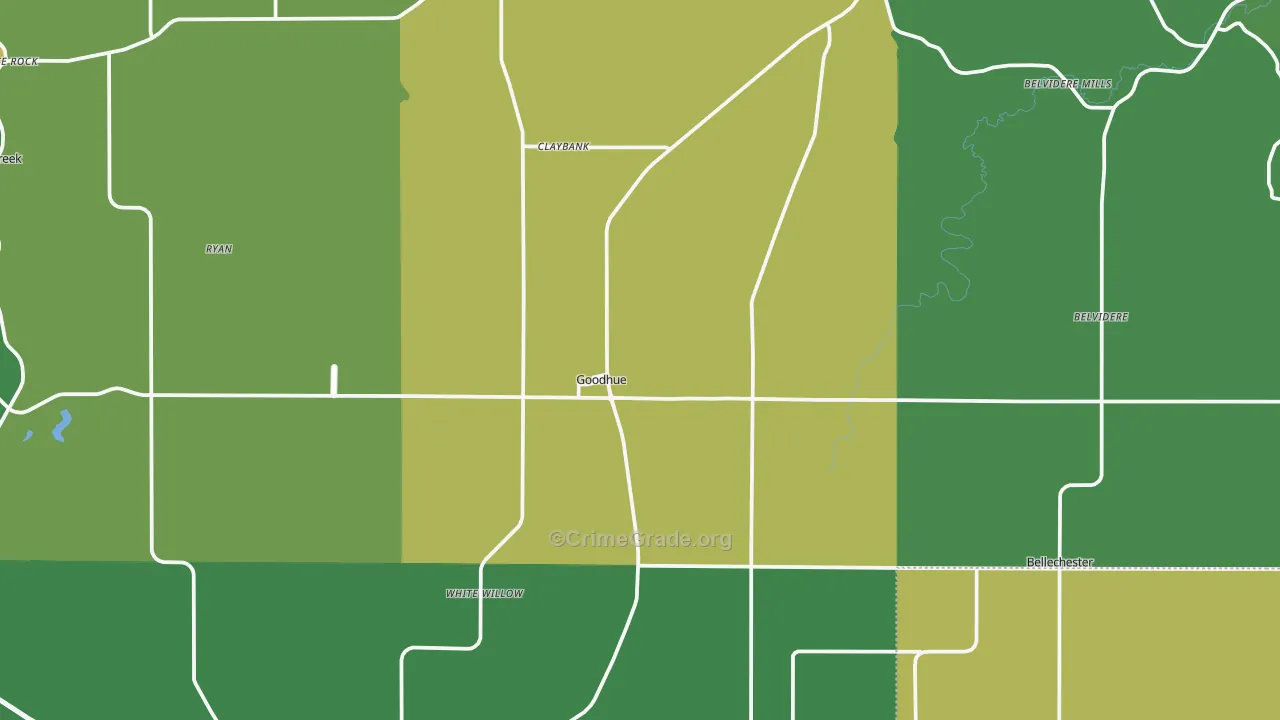 Goodhue, MN Map of Arson Rates