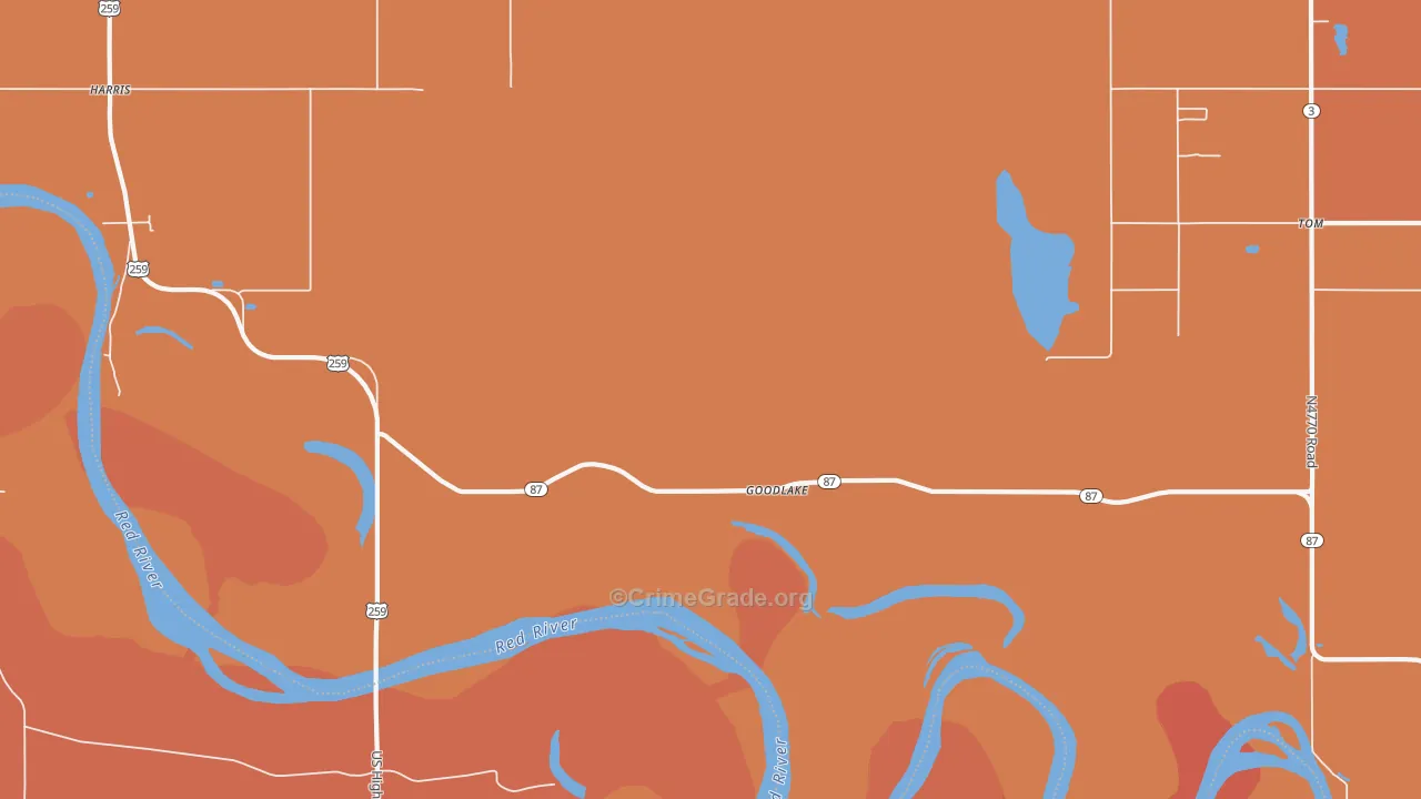 Goodlake, OK Map of Arson Rates