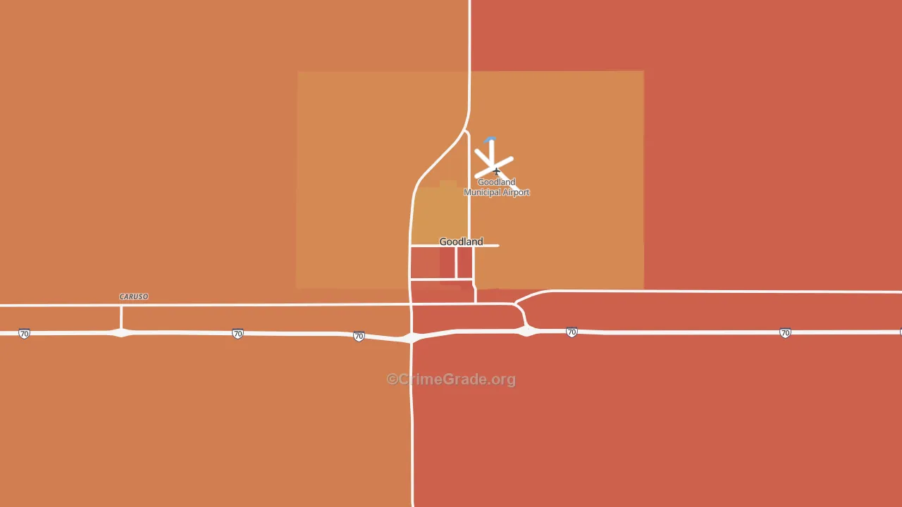 Goodland, KS Map of Arson Rates