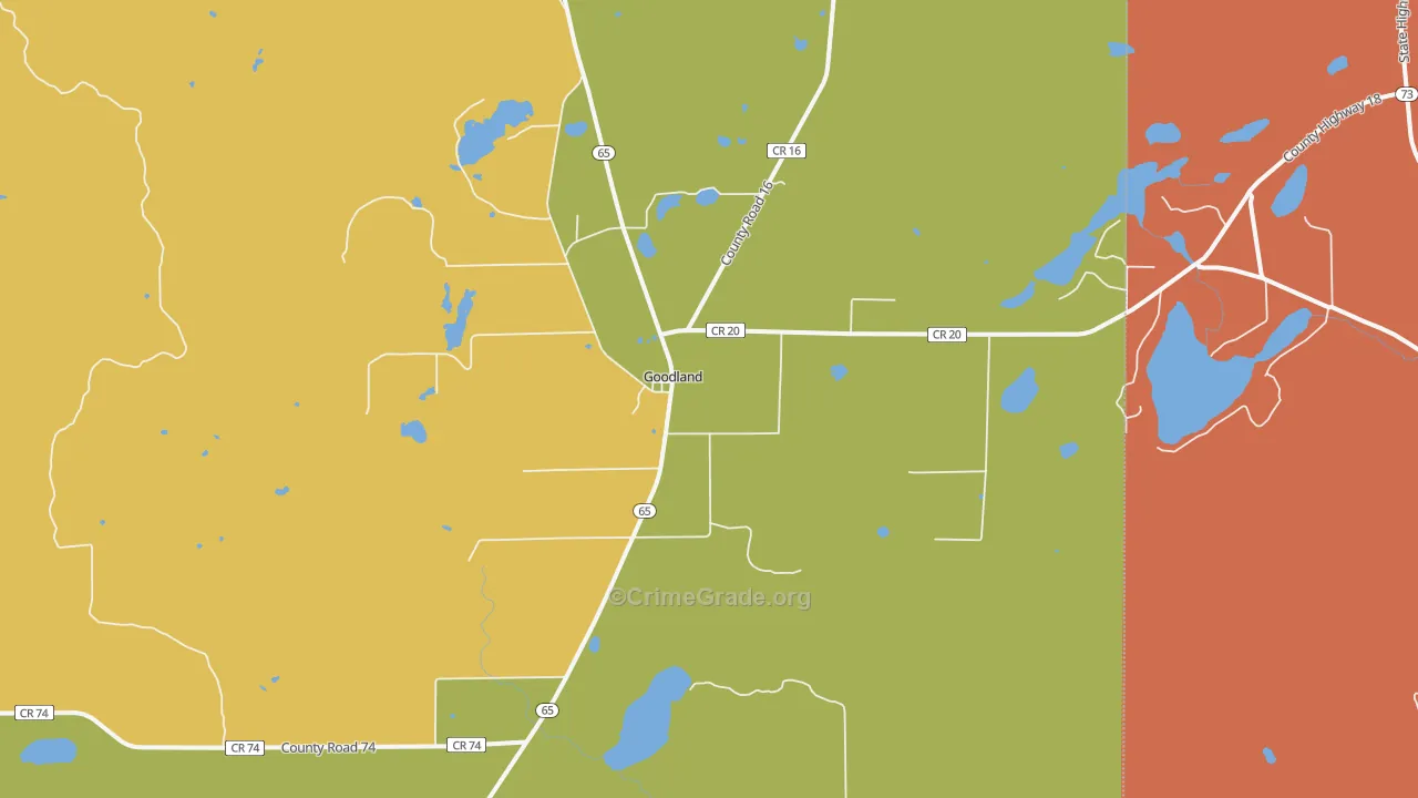Goodland, MN Map of Arson Rates