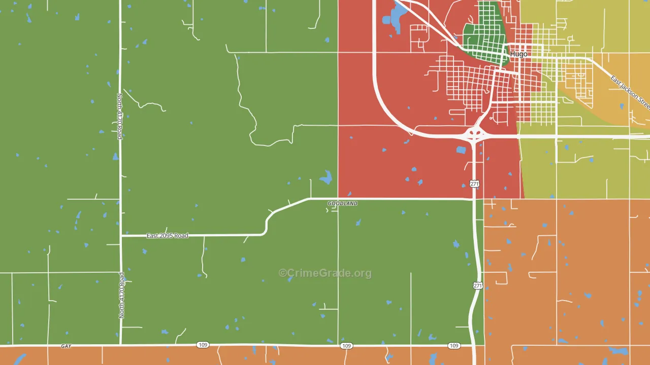 Goodland, OK Map of Arson Rates