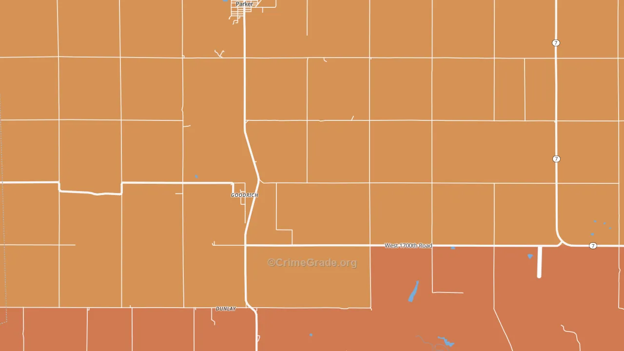 Goodrich, KS Map of Arson Rates