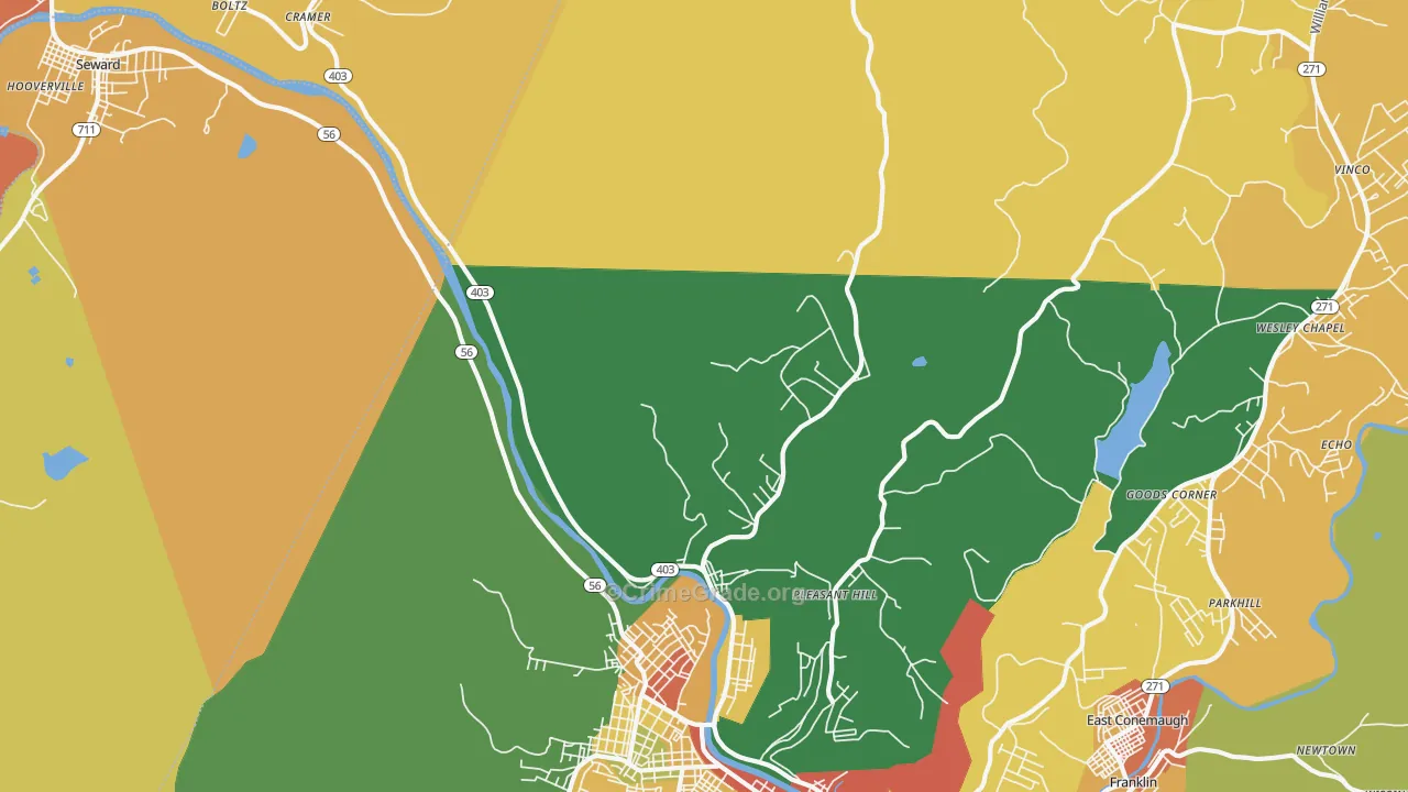 Goods Corner, PA Map of Arson Rates