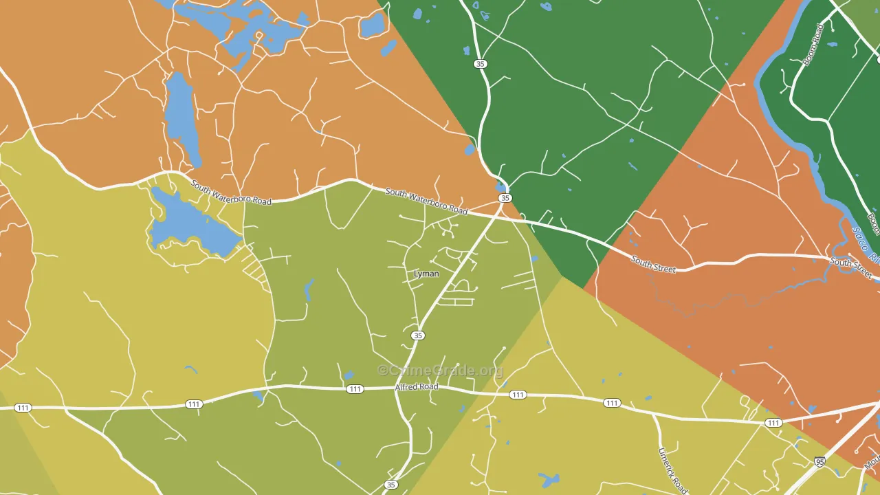 Goodwins Mills, ME Map of Arson Rates