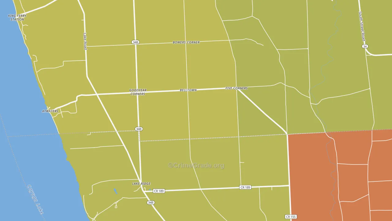 Goodyear Corners, NY Map of Arson Rates