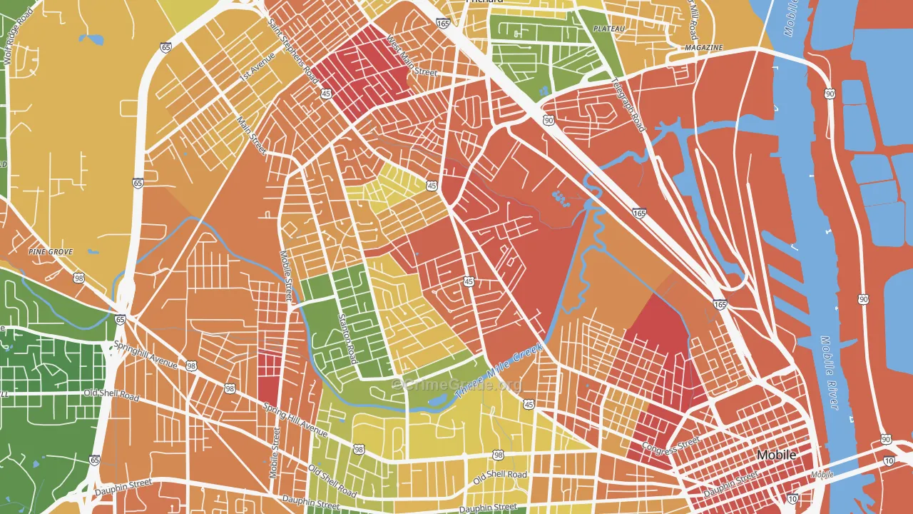 Gorgas, Mobile, AL Map of Arson Rates