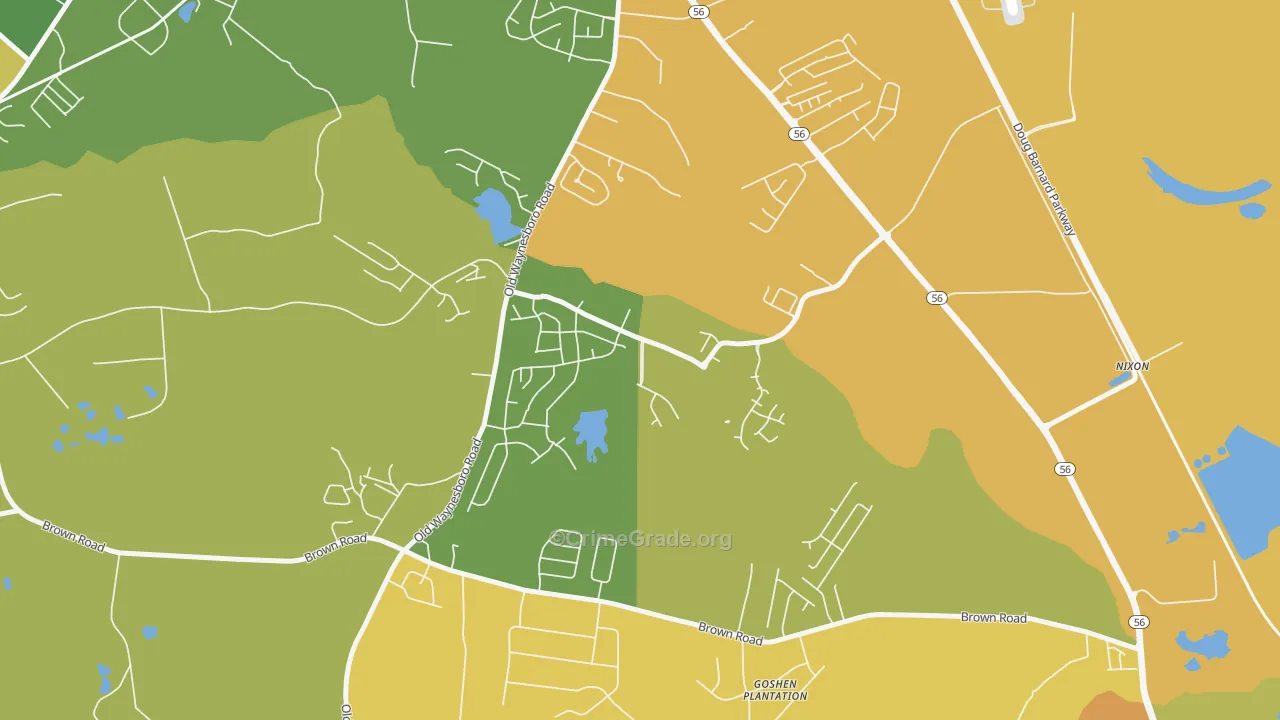 Goshen, Augusta, GA Map of Arson Rates