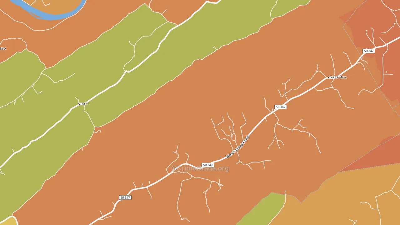 Goshen, TN Map of Arson Rates