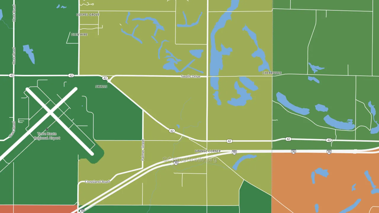 Gospel Grove, IN Map of Arson Rates