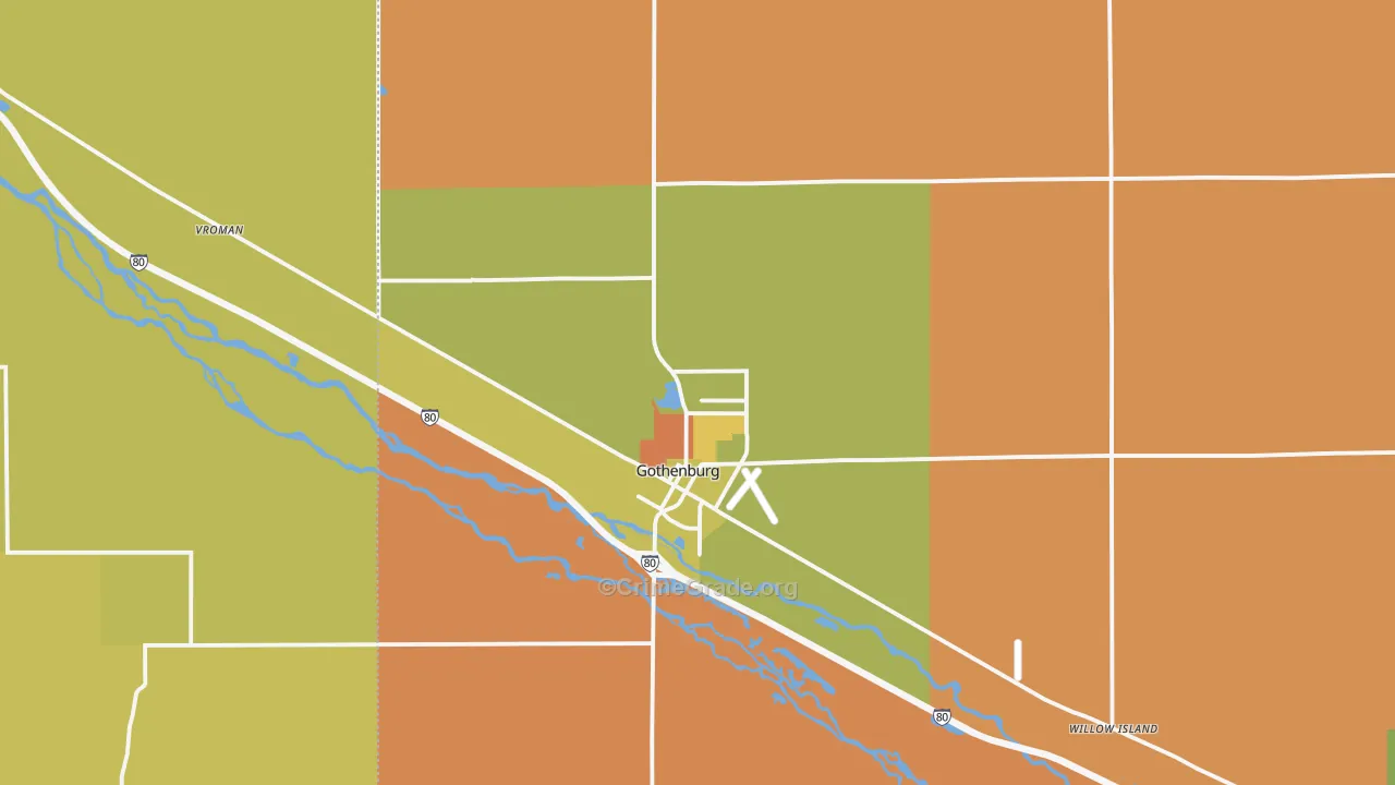 Gothenburg, NE Map of Arson Rates