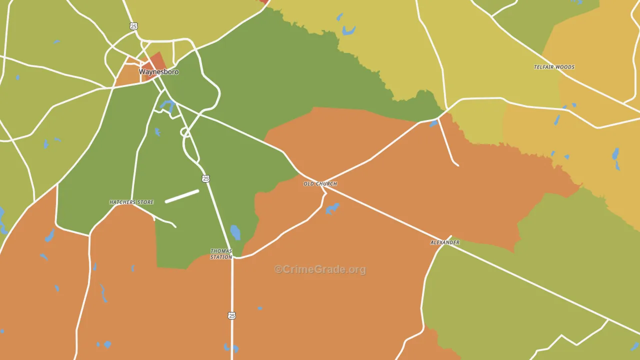 Gough, GA Map of Arson Rates