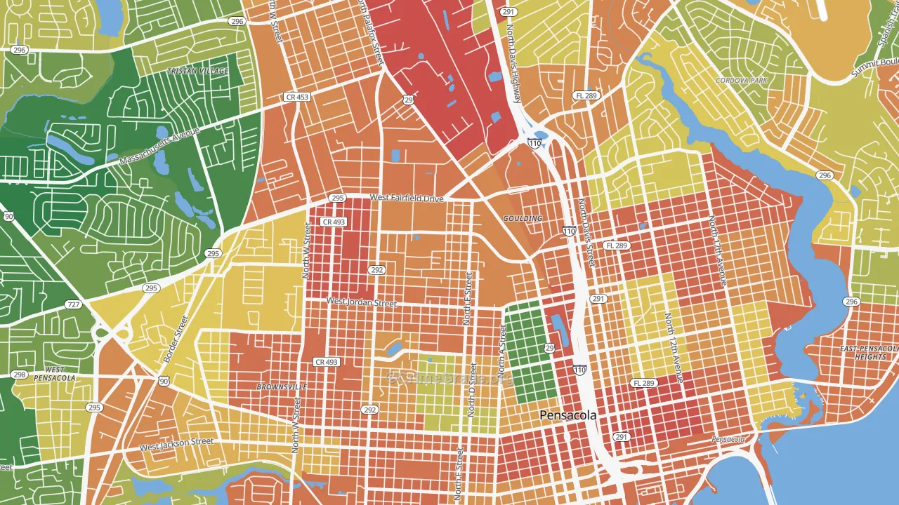 Goulding, FL Map of Arson Rates