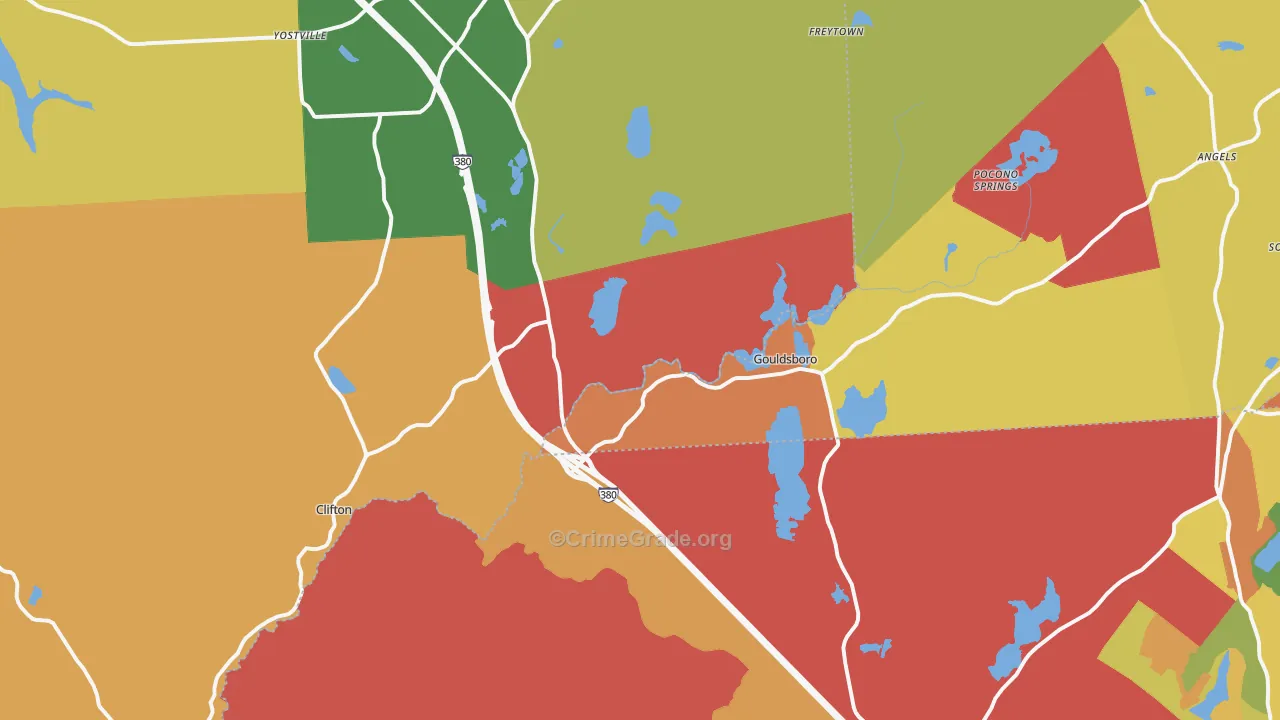 Gouldsboro, PA Map of Arson Rates