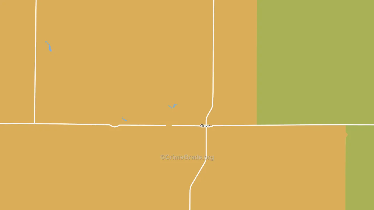Gove City, KS Map of Arson Rates