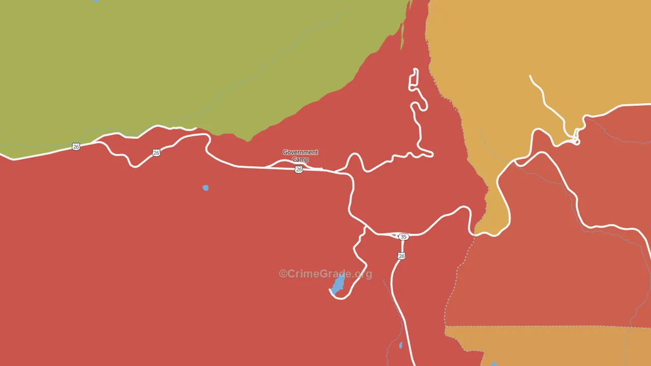 Government Camp, OR Map of Arson Rates