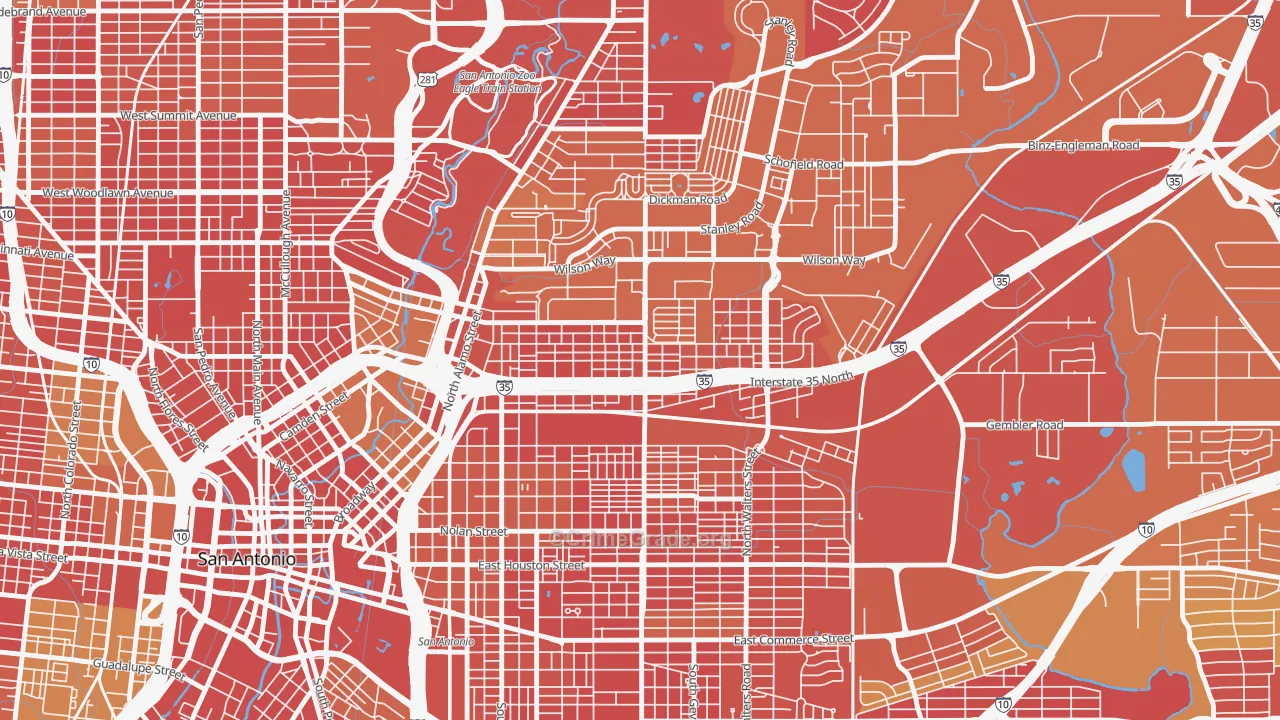 Government Hill Alliance, San Antonio, TX Map of Arson Rates