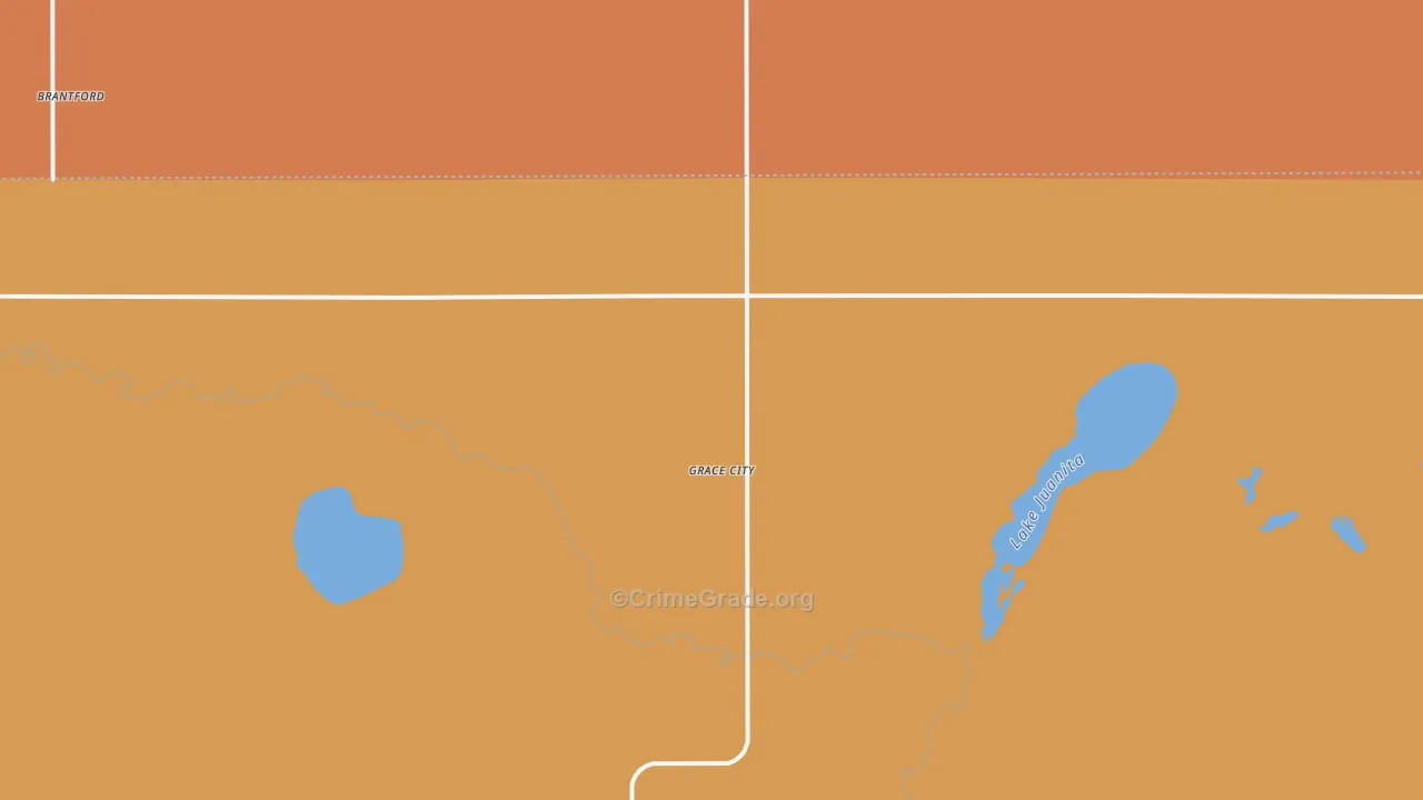 Grace City, ND Map of Arson Rates