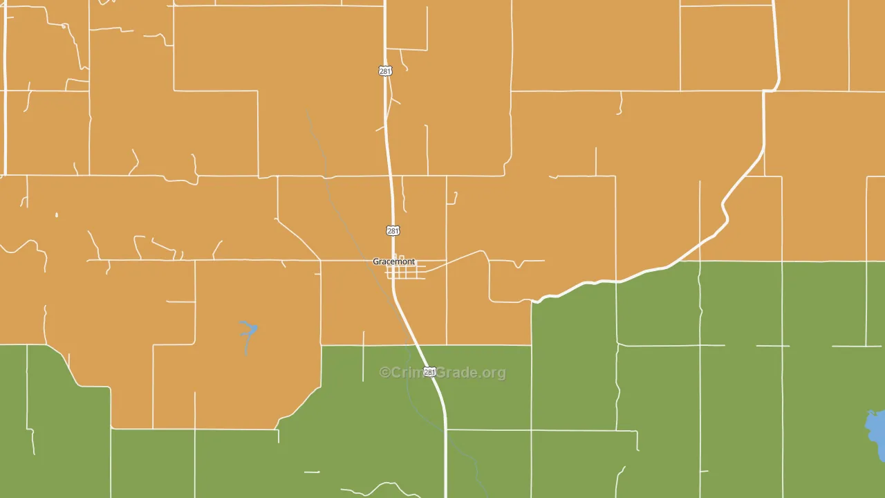 Gracemont, OK Map of Arson Rates