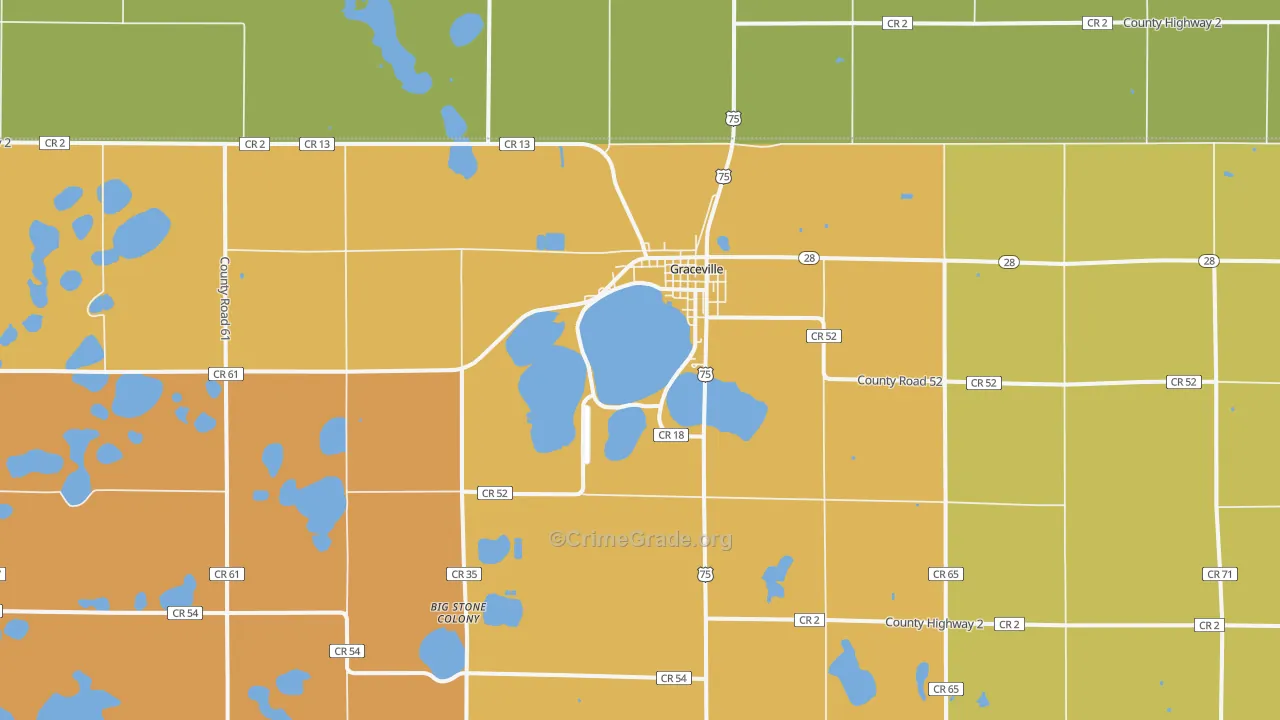 Graceville, MN Map of Arson Rates