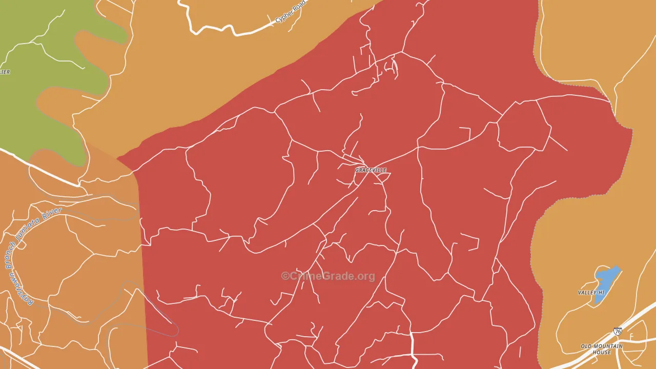 Graceville, PA Map of Arson Rates