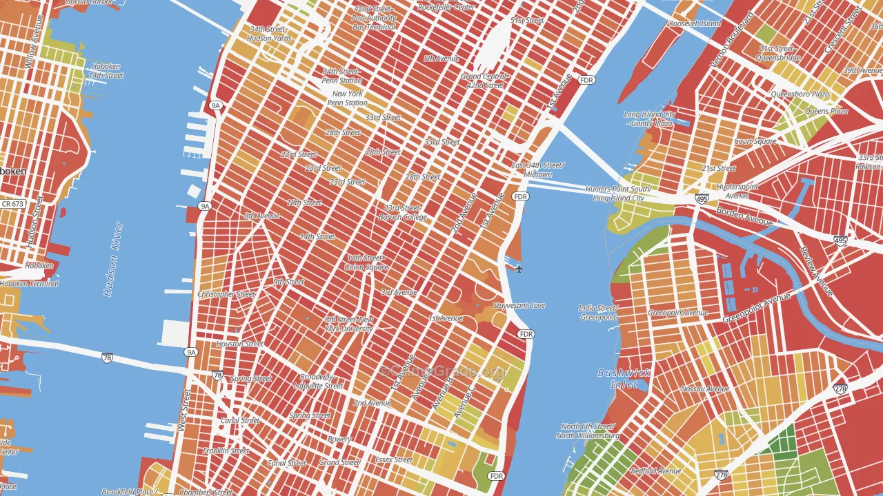 Gramercy, Manhattan, NY Map of Arson Rates