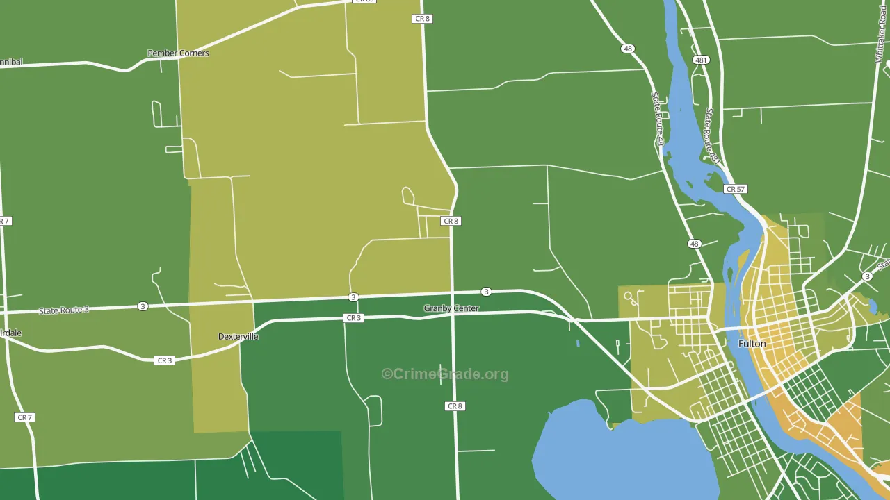 Granby Center, NY Map of Arson Rates