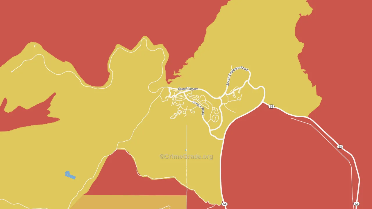 Grand Canyon Village, AZ Map of Arson Rates