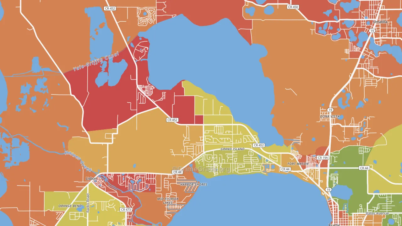 Grand Island, FL Map of Arson Rates