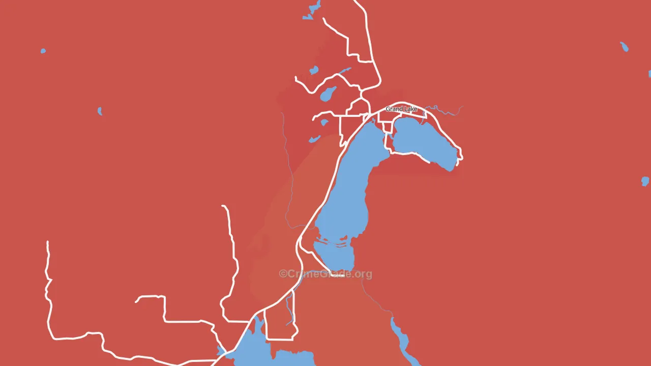 Grand Lake, CO Map of Arson Rates