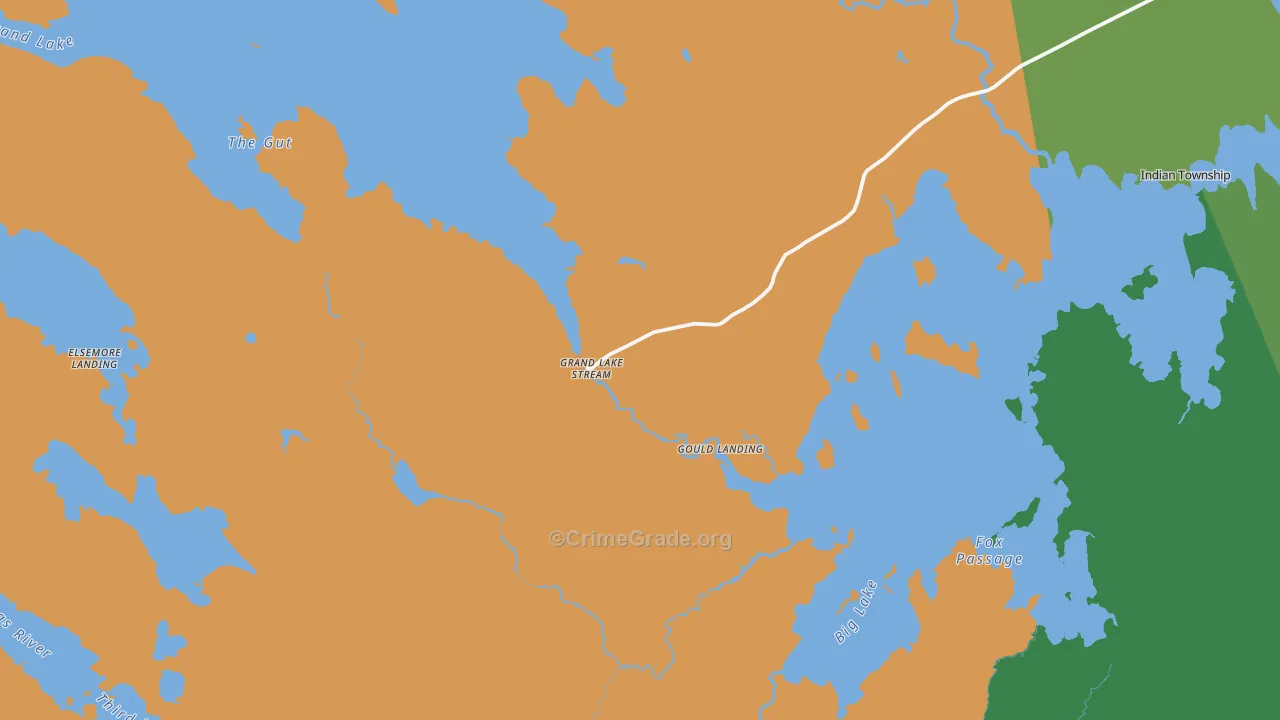 Grand Lake Stream, ME Map of Arson Rates