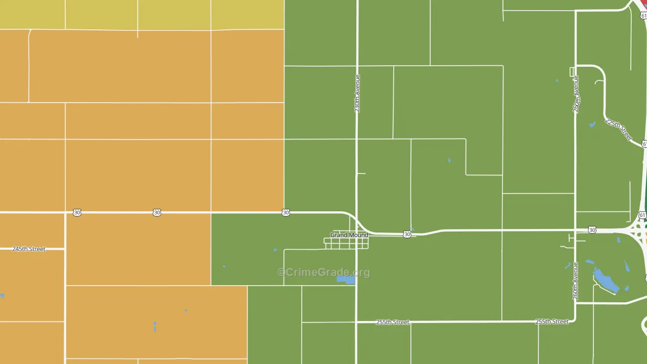Grand Mound, IA Map of Arson Rates