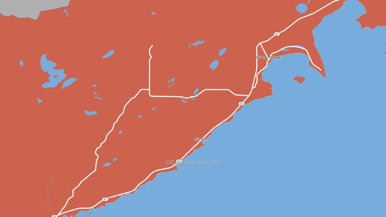 Grand Portage, MN Map of Arson Rates