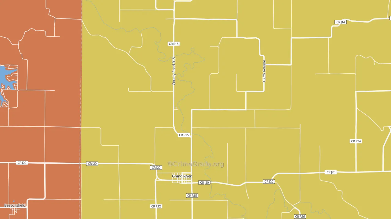Grand River, IA Map of Arson Rates