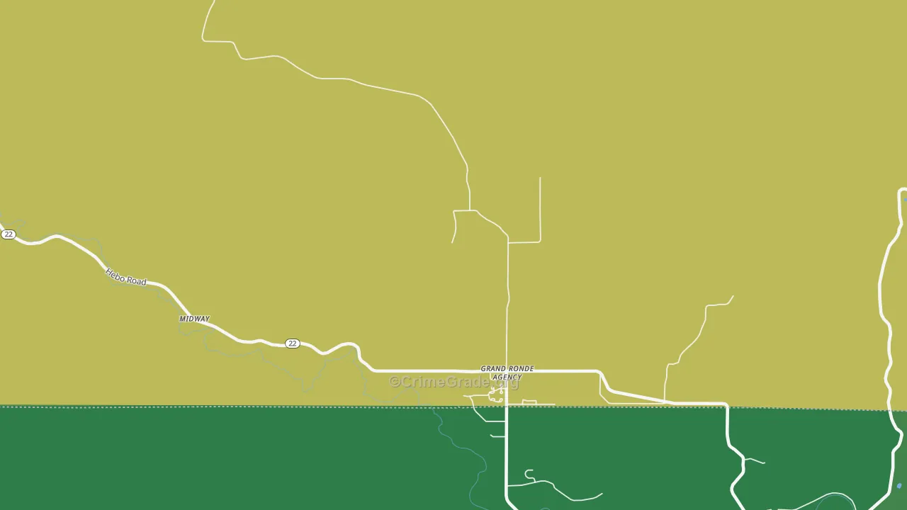 Grand Ronde Agency, OR Map of Arson Rates