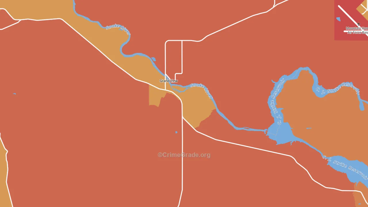 Grand View, ID Map of Arson Rates