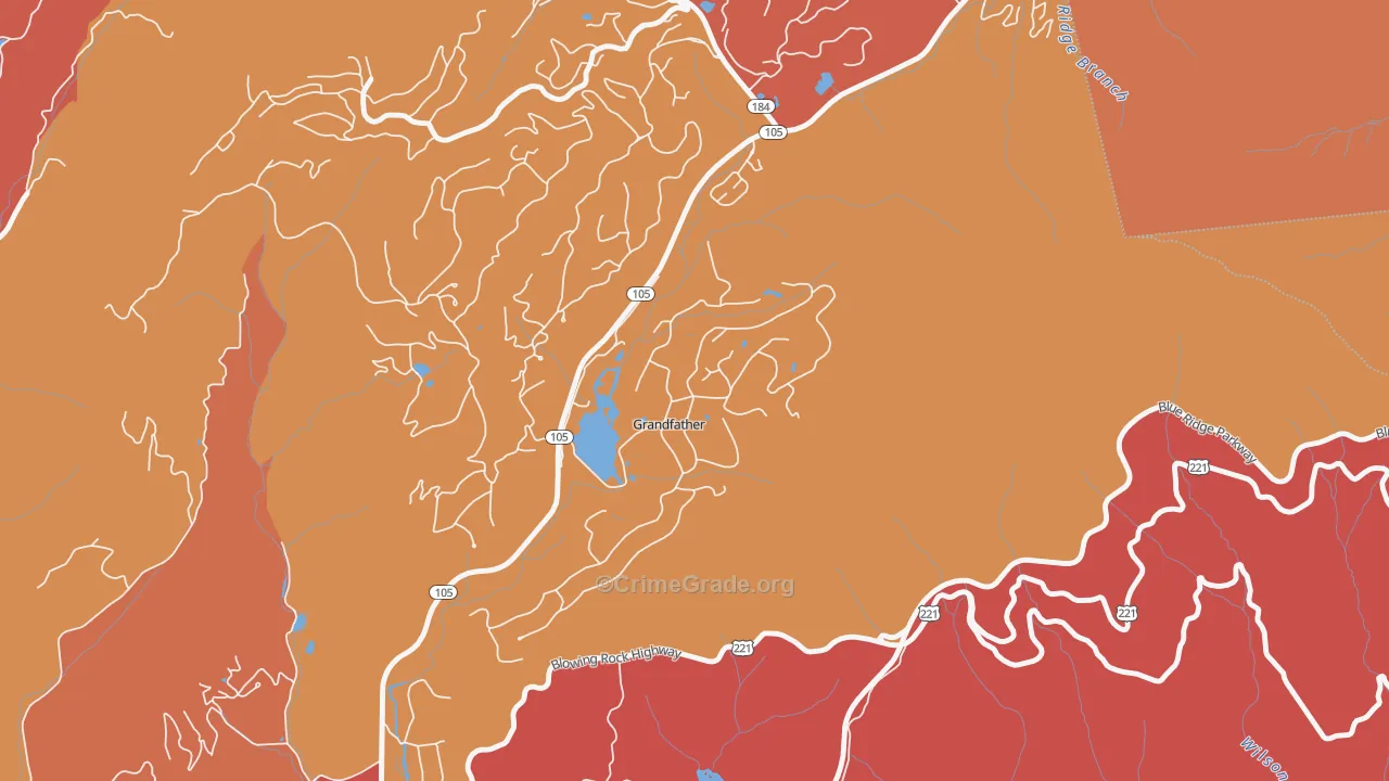 Grandfather, NC Map of Arson Rates
