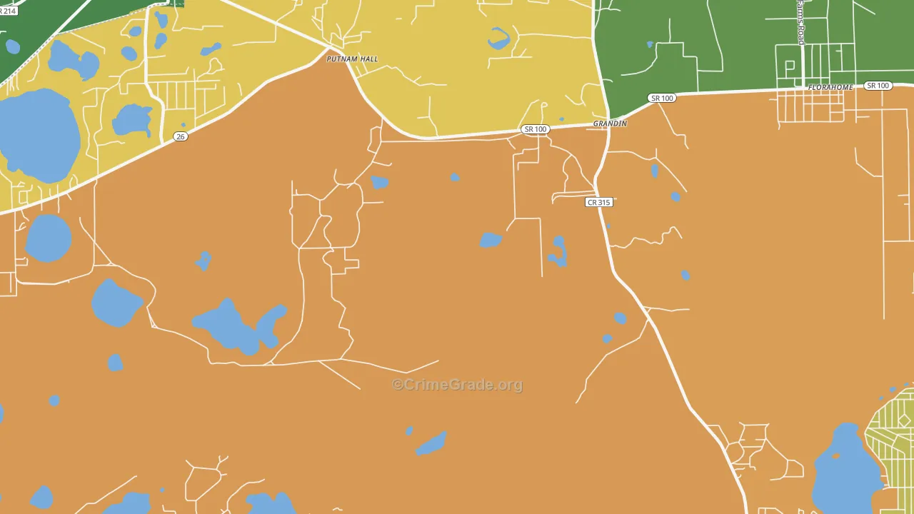 Grandin, FL Map of Arson Rates