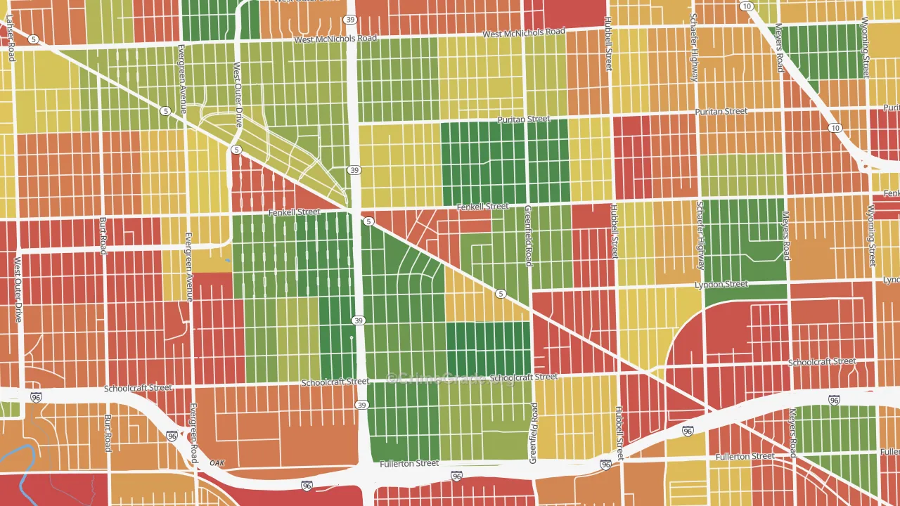 Grandmont-Rosedale, Detroit, MI Map of Arson Rates