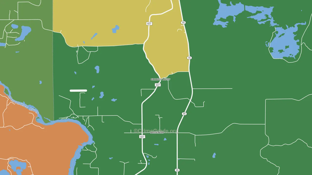 Granite Bluff, MI Map of Arson Rates