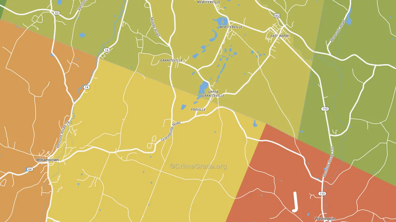 Graniteville, VT Map of Arson Rates