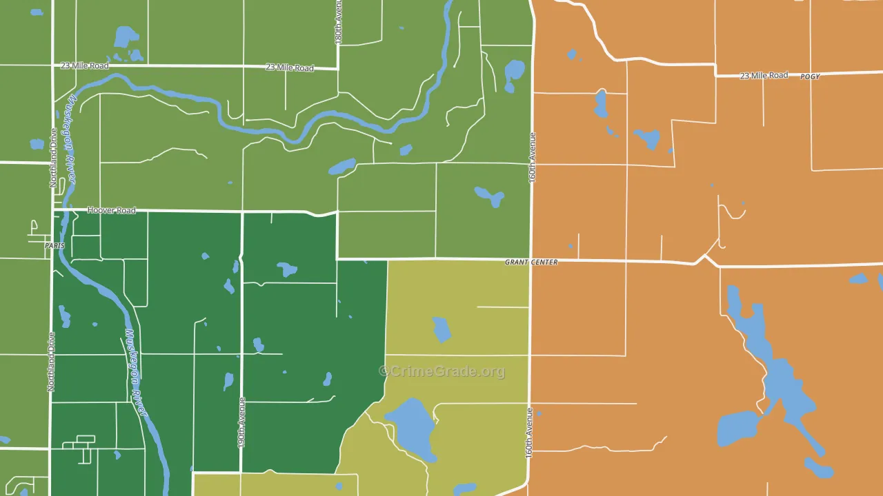 Grant Center, MI Map of Arson Rates