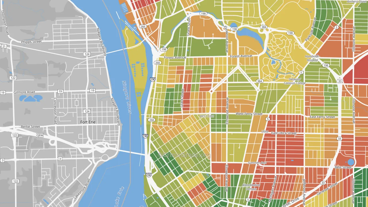 Grant Ferry, Buffalo, NY Map of Arson Rates