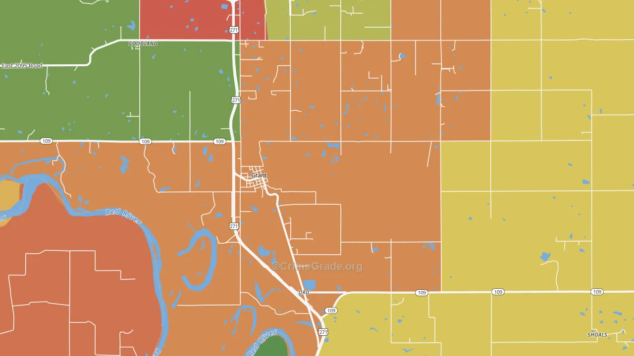 Grant, OK Map of Arson Rates