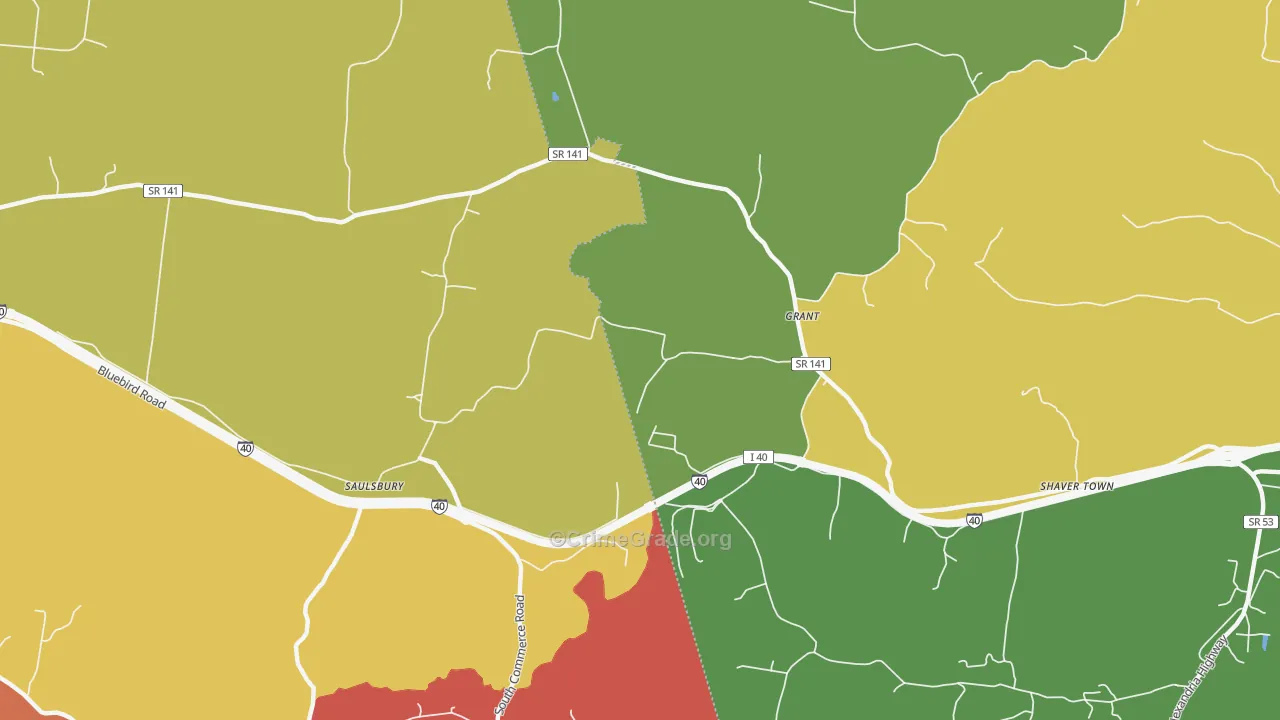 Grant, TN Map of Arson Rates
