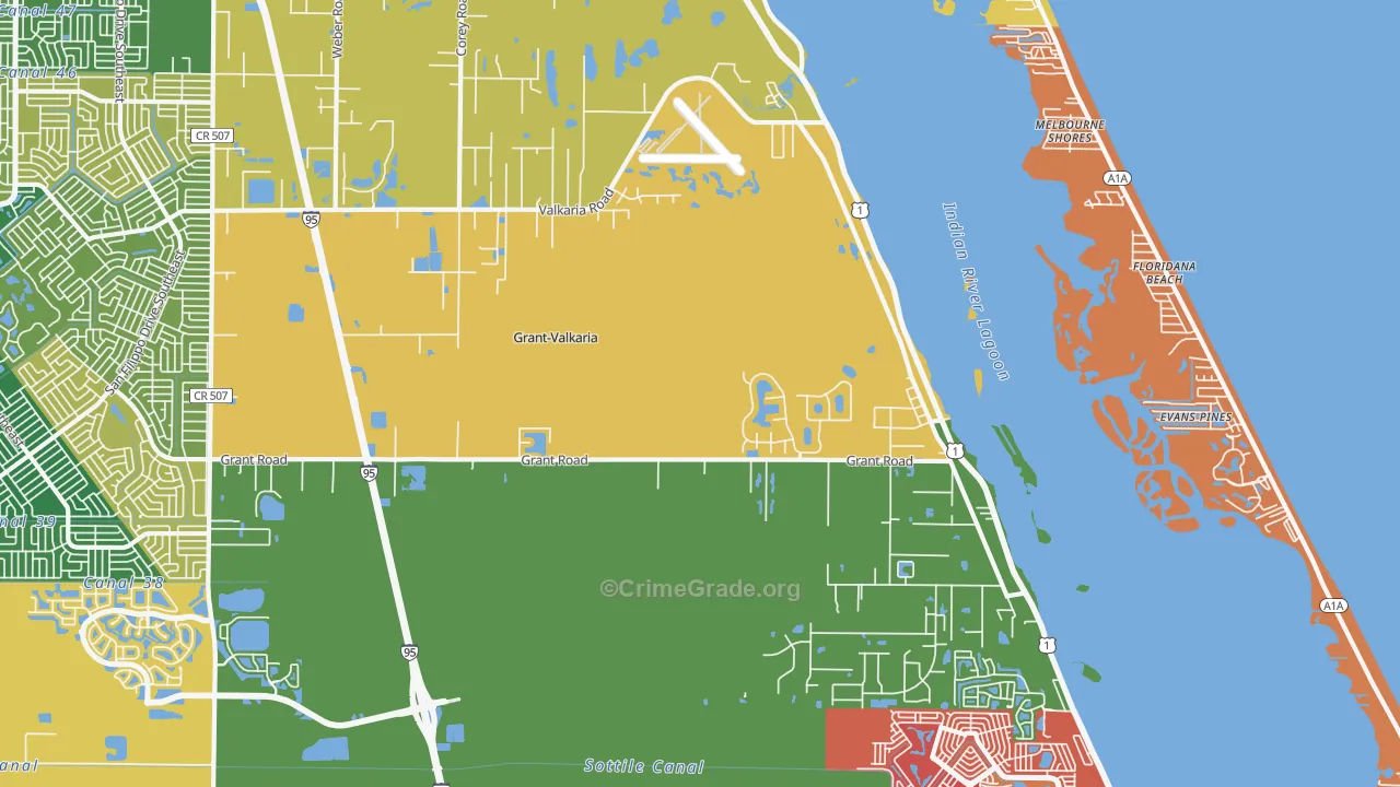 Grant-Valkaria, FL Map of Arson Rates
