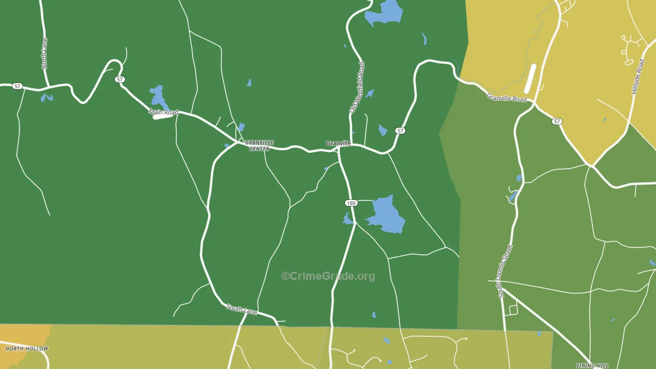 Granville Center, MA Map of Arson Rates